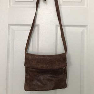 Brown soft leather satchel.